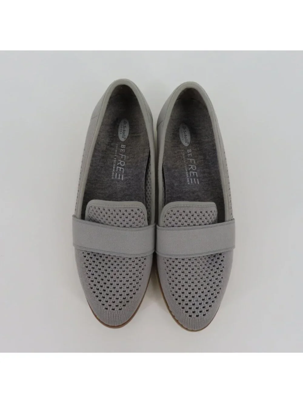 Dr Scholls 7 M Women Imagine Knit Grey Slip On Loafers Causal Comfort Shoes